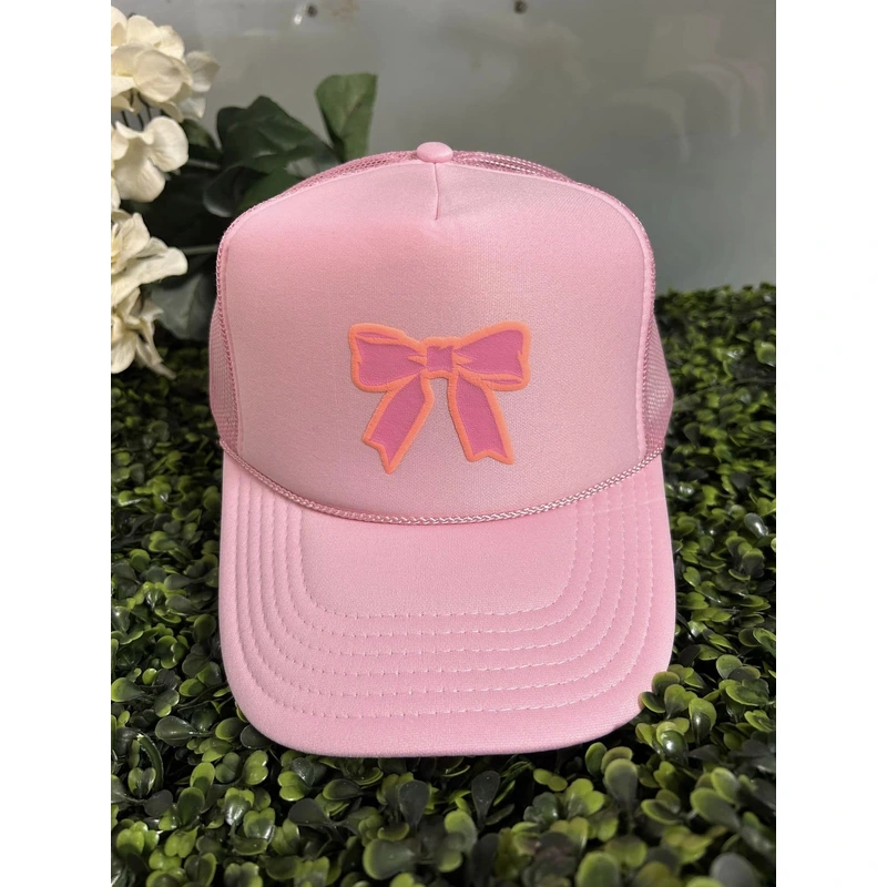 Bow Puff Pink Trucker Hat